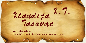 Klaudija Tasovac vizit kartica